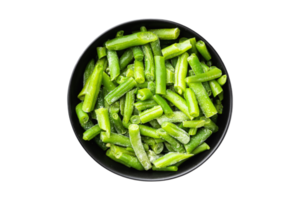 Black bowl with beans isolated on a transparent background png