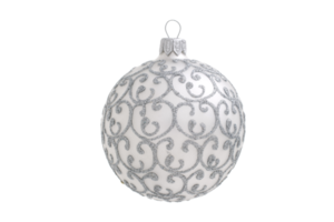 White christmas balls isolated on a transparent background png
