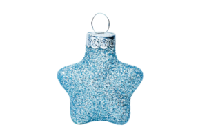 Blue christmas star isolated on a transparent background