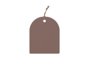 Brown tag isolated on a transparent background png