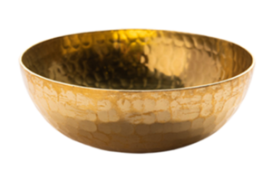 Golden bowl isolated on a transparent background png