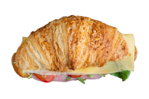 croissant belegd broodje geïsoleerd Aan een transparant achtergrond png