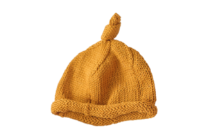Yellow baby hat isolated on a transparent background png