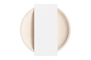 Beige plate and white paper isolated on a transparent background png