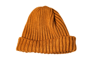 Brown beanie hat isolated on a transparent background png