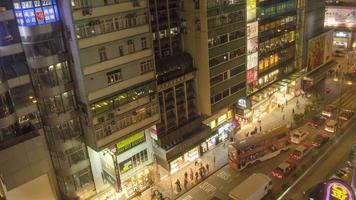 HONG KONG NOVEMBER 8, 2019 - Hong Kong street traffic. Top view of a busy Hong Kong street video