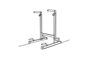 soltero una línea dibujo un inmersión bar en aptitud práctica habitación. aptitud herramientas concepto. continuo línea dibujo diseño gráfico vector ilustración.