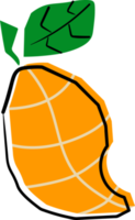 schattig mango fruit en groente funky eigenzinnig hand- tekening tekening png