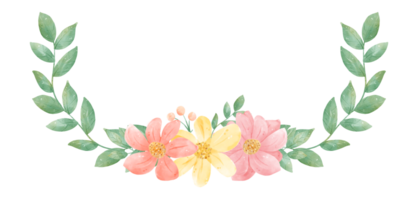 aguarela doce floral enfeite decoração flor ramalhete pintura png