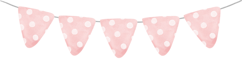 cute pastel polka dots triangle flag watercolour party garland banner png