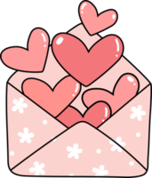 cute sweet  love letter Valentine mail cartoon hand drawing png