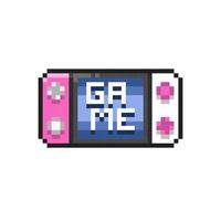 portable game console in pixel art style vector