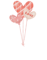 söt ljuv nyckfull vattenfärg hjärta form ballonger hand målning kärlek valentine png