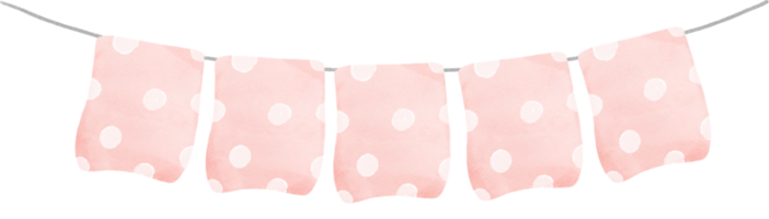 cute pastel polka dots rectangular flag watercolour party garland banner png