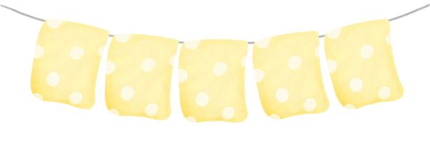 schattig pastel polka dots rechthoekig vlag waterverf partij slinger banier png