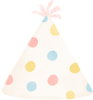 mignonne sucré pastel polka point de fête fête chapeau aquarelle png
