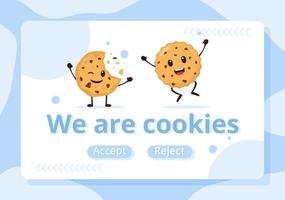 Internet Cookies Technology Illustration with Track Cookie Record of Browsing a Website in Flat Cartoon Hand Drawn Landing Page Templates vector