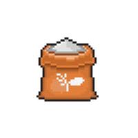 sack of rice in pixel art style vector