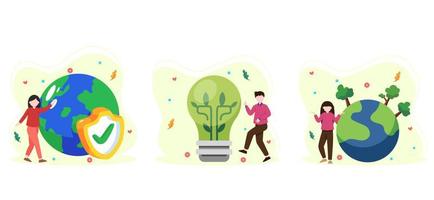 Earth Day Bundle Flat Design vector