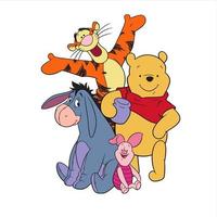 Winnie el pooh con amigos vector