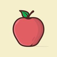 Apple Fruit Cartoon Vector Icon Illustration.Apple Diet Vector Icon Illustration. Apple Fruit Menu of Diet. Flat Cartoon Style