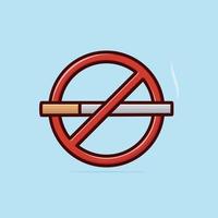 No de fumar caricaturesco cigarrillo diseño vector