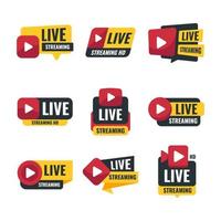 Live Streaming Label Logo Collection vector