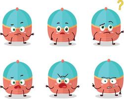 dibujos animados personaje de sombrero con qué expresión vector