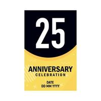 25 años aniversario invitación tarjeta diseño, moderno diseño elementos, blanco antecedentes vector diseño