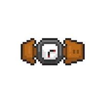 an analog watch in pixel art style vector