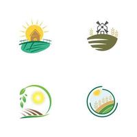 farm business, farmland, crop field, and warehouse business template illustration design logo vektor vector