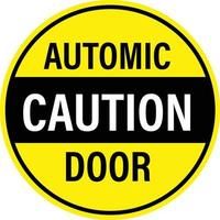 Caution automatic door attention on white background. Caution automatic door sign. Caution board with message caution automatic door. flat style. vector