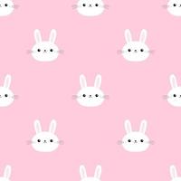 Lovely hand-drawn Easter seamless pattern, cute doodle eggs, pastel color, bunny, great for textiles, banners, wallpaper, wrapping - vector design Happy Easter Egg Hunt