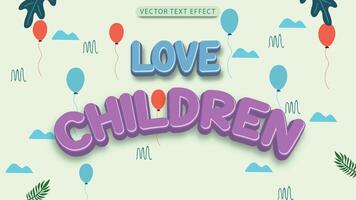 3D text effect in cartoon style vector file