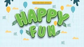 3D text effect in cartoon style vector file