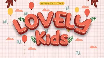 3D text effect in cartoon style vector file