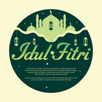 Islamic holiday greeting typography ornament vector