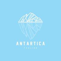 montaña logo, antártico iceberg logo diseño, naturaleza paisaje vector, producto marca ilustración icono vector