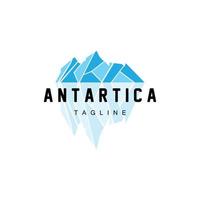 montaña logo, antártico iceberg logo diseño, naturaleza paisaje vector, producto marca ilustración icono vector