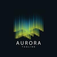 Aurora logo, sencillo diseño increíble natural paisaje de Aurora, vector icono plantilla, ilustración