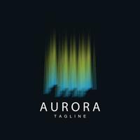 Aurora logo, sencillo diseño increíble natural paisaje de Aurora, vector icono plantilla, ilustración