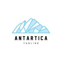 montaña logo, antártico iceberg logo diseño, naturaleza paisaje vector, producto marca ilustración icono vector