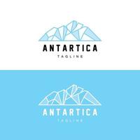 montaña logo, antártico iceberg logo diseño, naturaleza paisaje vector, producto marca ilustración icono vector