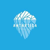 montaña logo, antártico iceberg logo diseño, naturaleza paisaje vector, producto marca ilustración icono vector