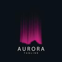 Aurora logo, sencillo diseño increíble natural paisaje de Aurora, vector icono plantilla, ilustración