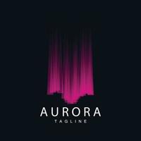 Aurora logo, sencillo diseño increíble natural paisaje de Aurora, vector icono plantilla, ilustración