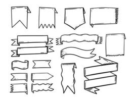 Hand drawn black color boarder and scrolls set. Doodle style vector illustration.