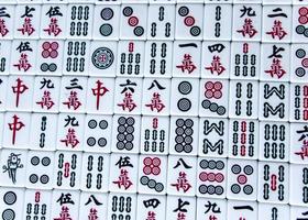 HARBIN, CHINA - DEC 30, 2018-Mahjong is the ancient asian board game. photo