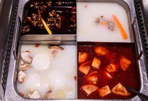 Four different soups of Hotpot photo