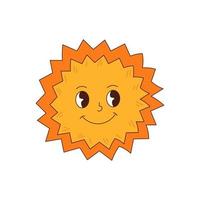 Doodle sun character vector